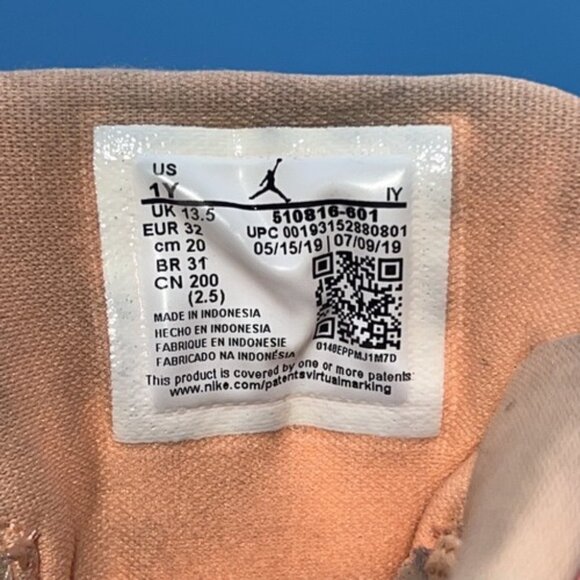 Nike Kids 1Y Jordan 12 Reto Sunrise Basketball Sneakers Orange Pink 510816-601 - Picture 8 of 12